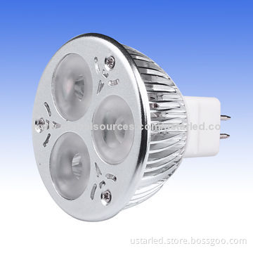 3x2W MR16 LED Bulbs, AC/DC 12V, Pure Aluminum, CE-/RoHS-marked, Cree/Epistar LED, 2yrs Guarantee